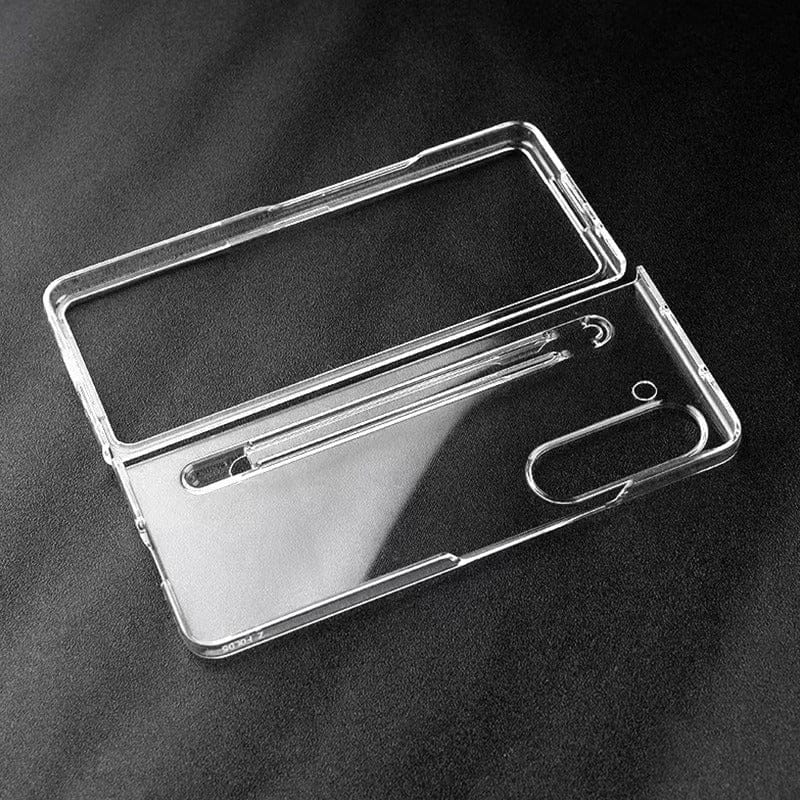 FRATO Fold 5 Collection Samsung Galaxy Z Fold 5 Transparent Cristal Hard Shell Cover Case With S-Pent Slot