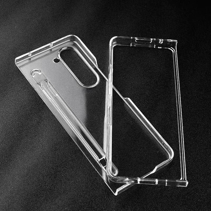 FRATO Fold 5 Collection Samsung Galaxy Z Fold 5 Transparent Cristal Hard Shell Cover Case With S-Pent Slot