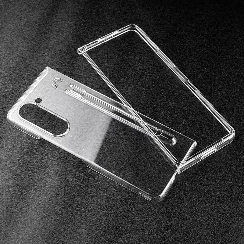 FRATO Fold 5 Collection Samsung Galaxy Z Fold 5 Transparent Cristal Hard Shell Cover Case With S-Pent Slot