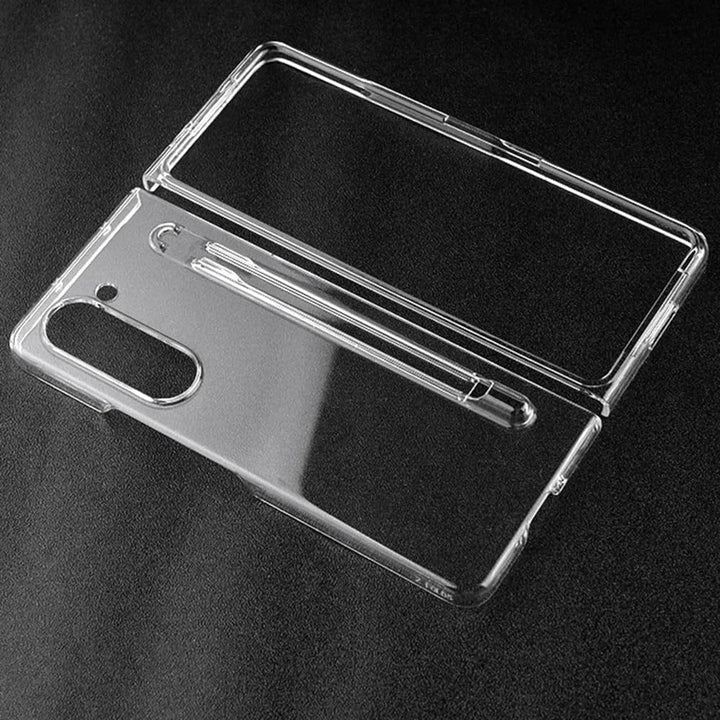 FRATO Fold 5 Collection Samsung Galaxy Z Fold 5 Transparent Cristal Hard Shell Cover Case With S-Pent Slot