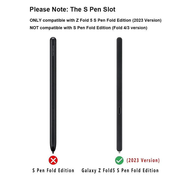 FRATO Fold 5 Collection Samsung Galaxy Z Fold 5 Transparent Cristal Hard Shell Cover Case With S-Pent Slot