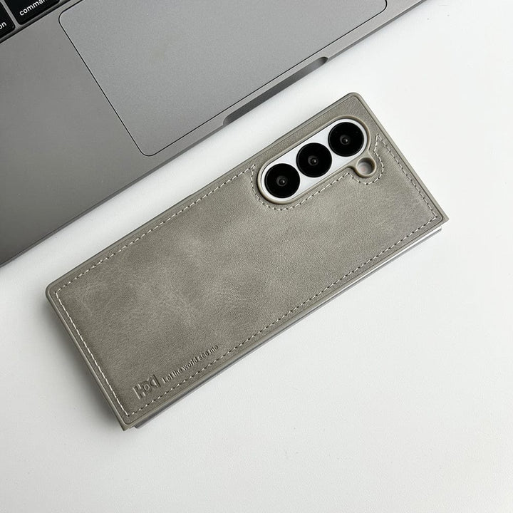 FRATO Fold 5 Collection Titanium Grey Samsung Galaxy Z Fold 5 PU Leather Case Cover