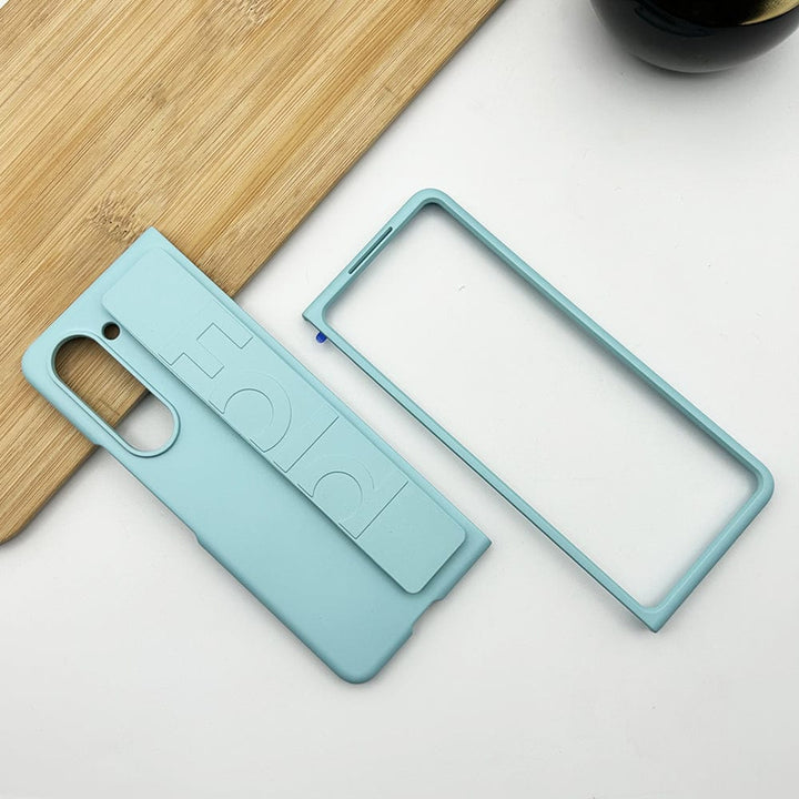 FRATO Fold 5 Collection Turquoise Samsung Galaxy Z Fold 5 Silk Hard Shell Strap Holder Case