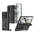 Samsung Galaxy Z Fold 6 Armor Magnetic Hinge Camera Protection Pen Holder Stand With Film Cover