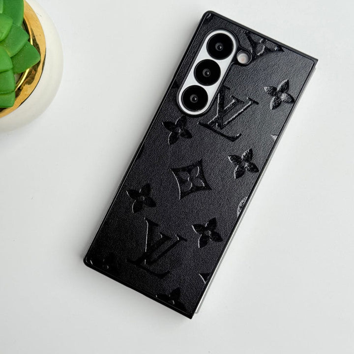 FRATO Fold 6 Collection Black Samsung Galaxy Z Fold 6 Luxury PU Leather Fashion Brand Case Cover