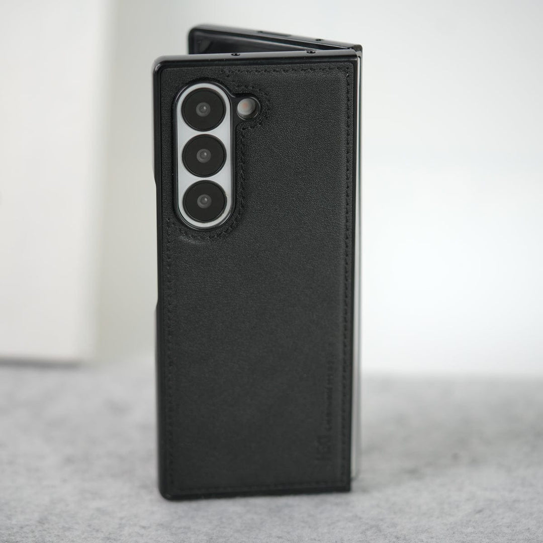FRATO Fold 6 Collection Black Samsung Galaxy Z Fold 6 PU Leather Case Cover