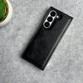 Samsung Galaxy Z Fold 5 PU Leather Chrome Plated Front Screen Protector Case Cover