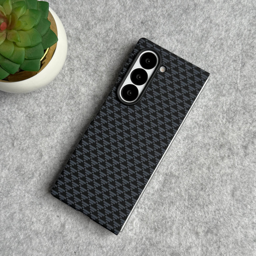 FRATO Fold 6 Collection Black Samsung Galaxy Z Fold 6 Small Geometric Triangle Pattern Case Cover