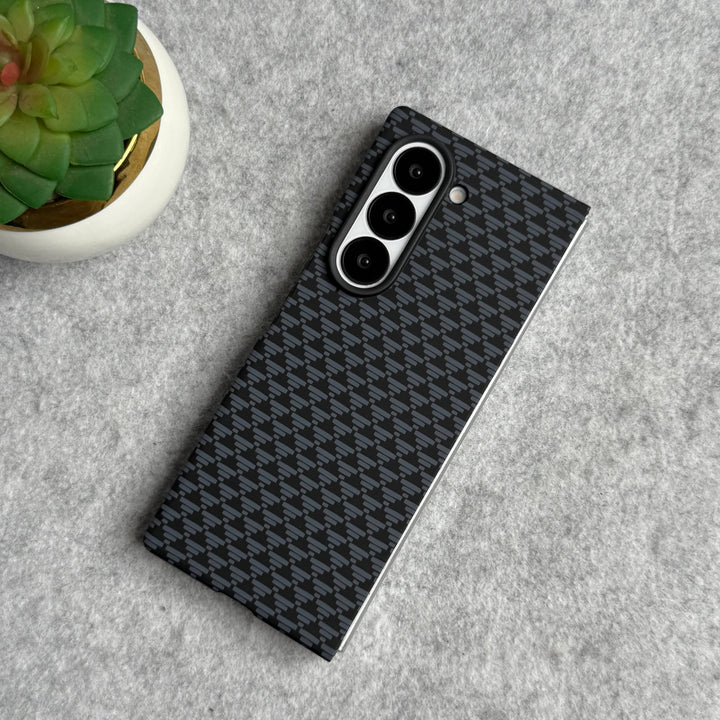 FRATO Fold 6 Collection Black Samsung Galaxy Z Fold 6 Small Geometric Triangle Pattern Case Cover