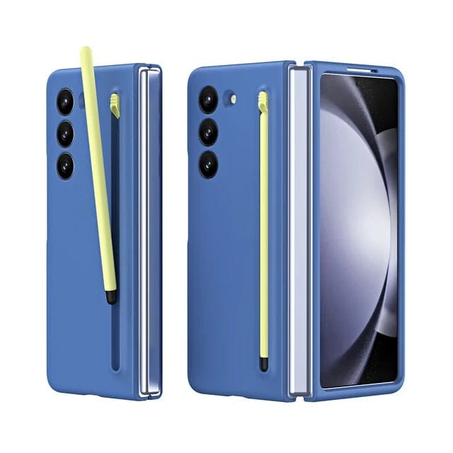 FRATO Fold 6 Collection Blue Samsung Galaxy Z Fold 6 Touch Pen Slim Pen Slot Ultra Thin PC Protective Phone Cover