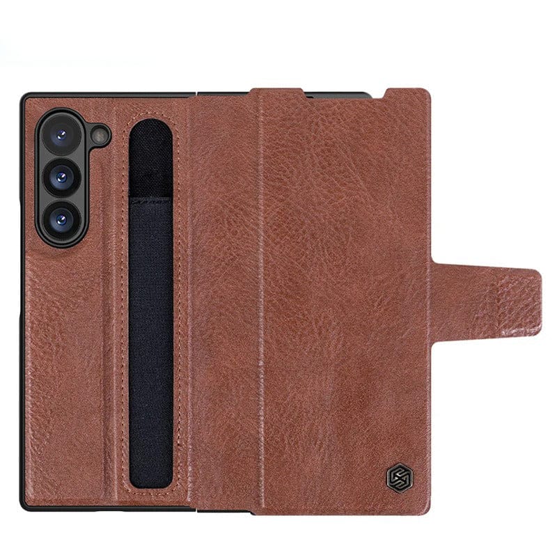 FRATO Fold 6 Collection Brown Samsung Galaxy Z Fold 6 Nillkin Aoge Leather Cover Case Cover