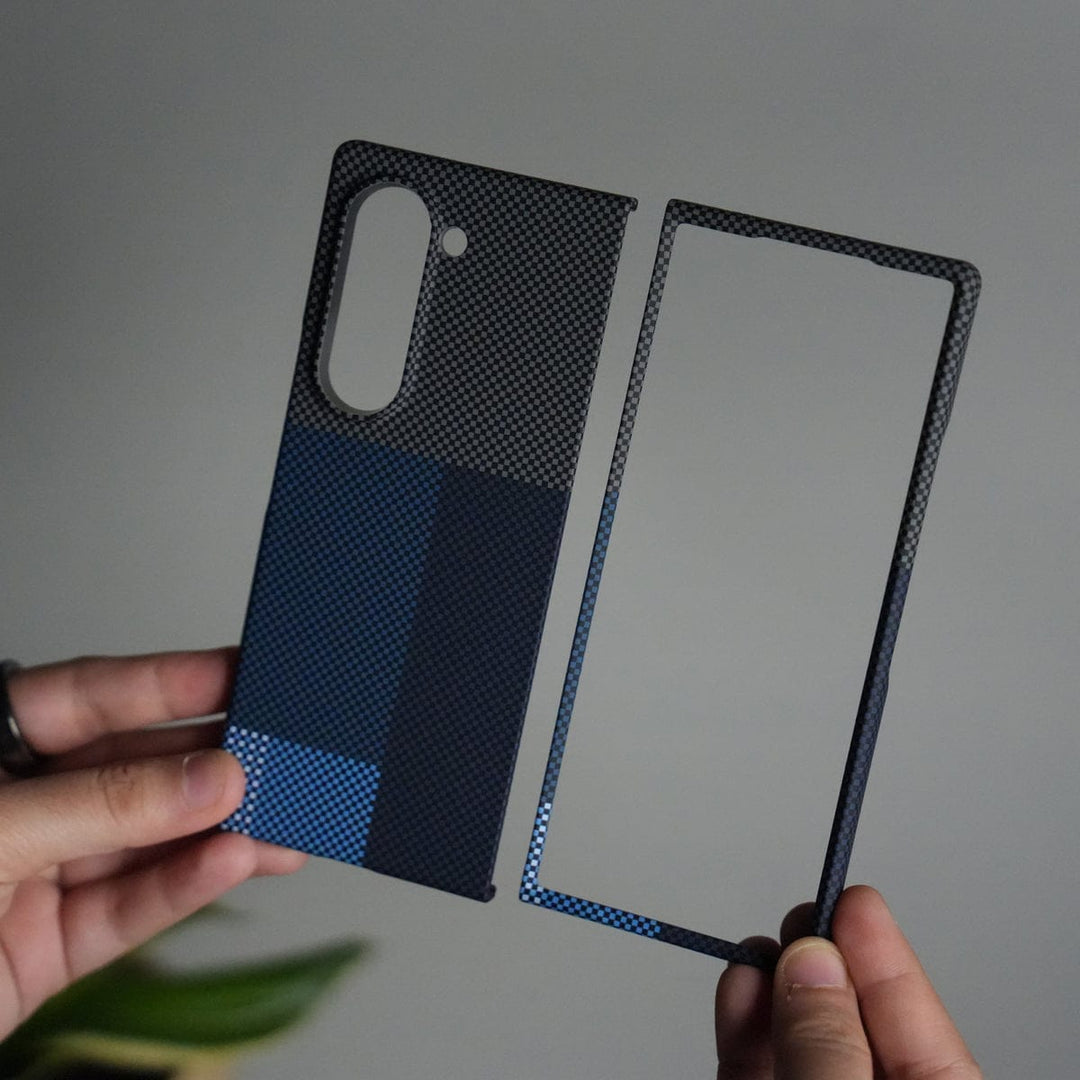 FRATO Fold 6 Collection Galaxy Z Fold 6 Carbon Fiber Texture Aramid Design Hard Pc MagSafe Cover | BlueMix Design