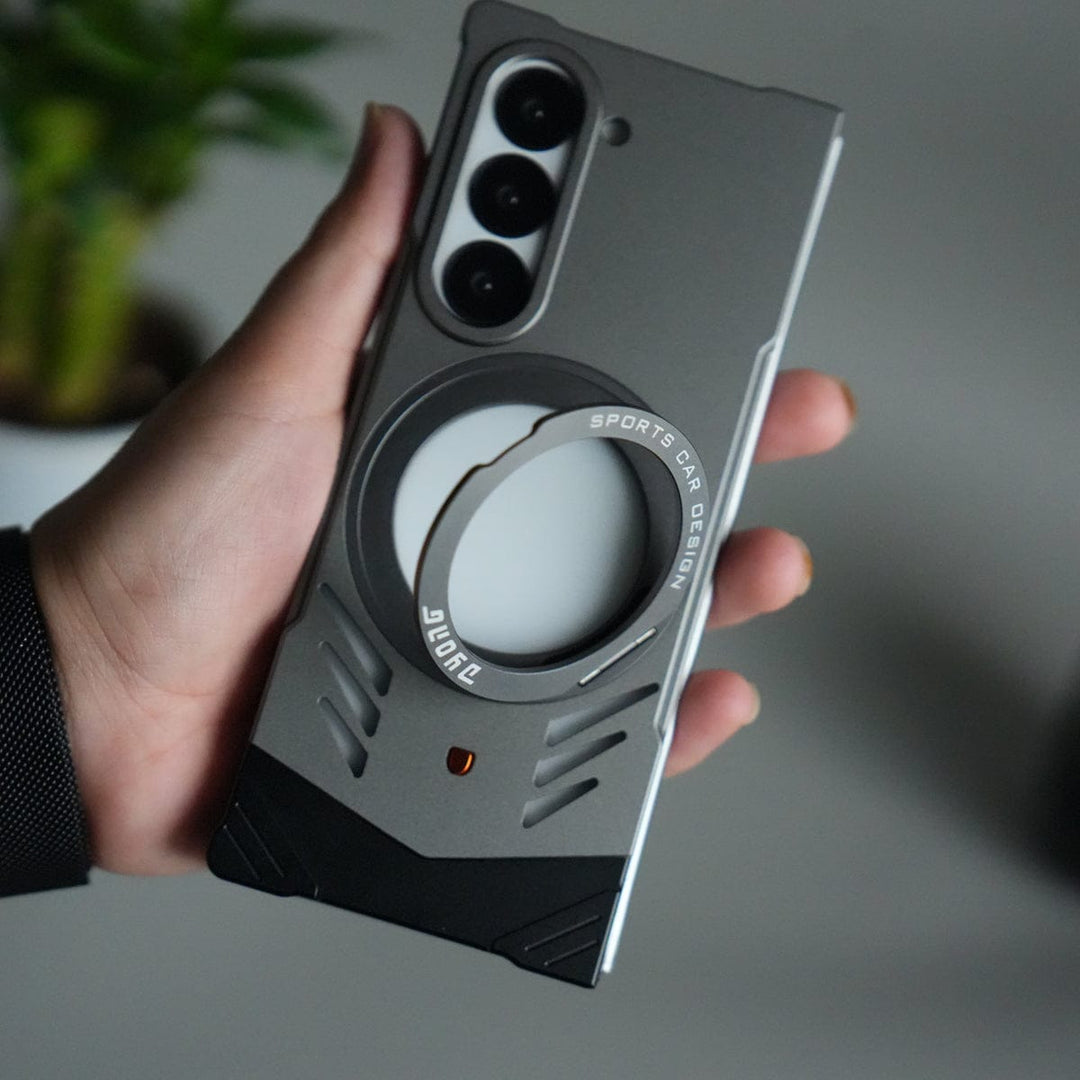 FRATO Fold 6 Collection Galaxy Z Fold 6 Magnetic Aluminum Alloy Metal Rimless Frame Heat Dissipation Stand Phone Case