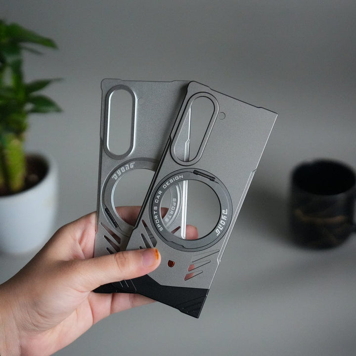 FRATO Fold 6 Collection Galaxy Z Fold 6 Magnetic Aluminum Alloy Metal Rimless Frame Heat Dissipation Stand Phone Case