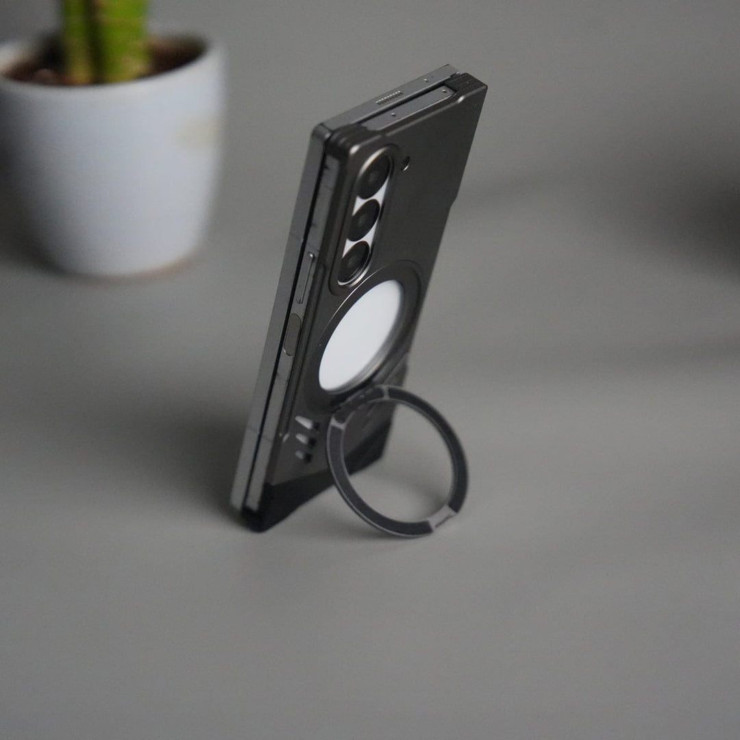 FRATO Fold 6 Collection Galaxy Z Fold 6 Magnetic Aluminum Alloy Metal Rimless Frame Heat Dissipation Stand Phone Case