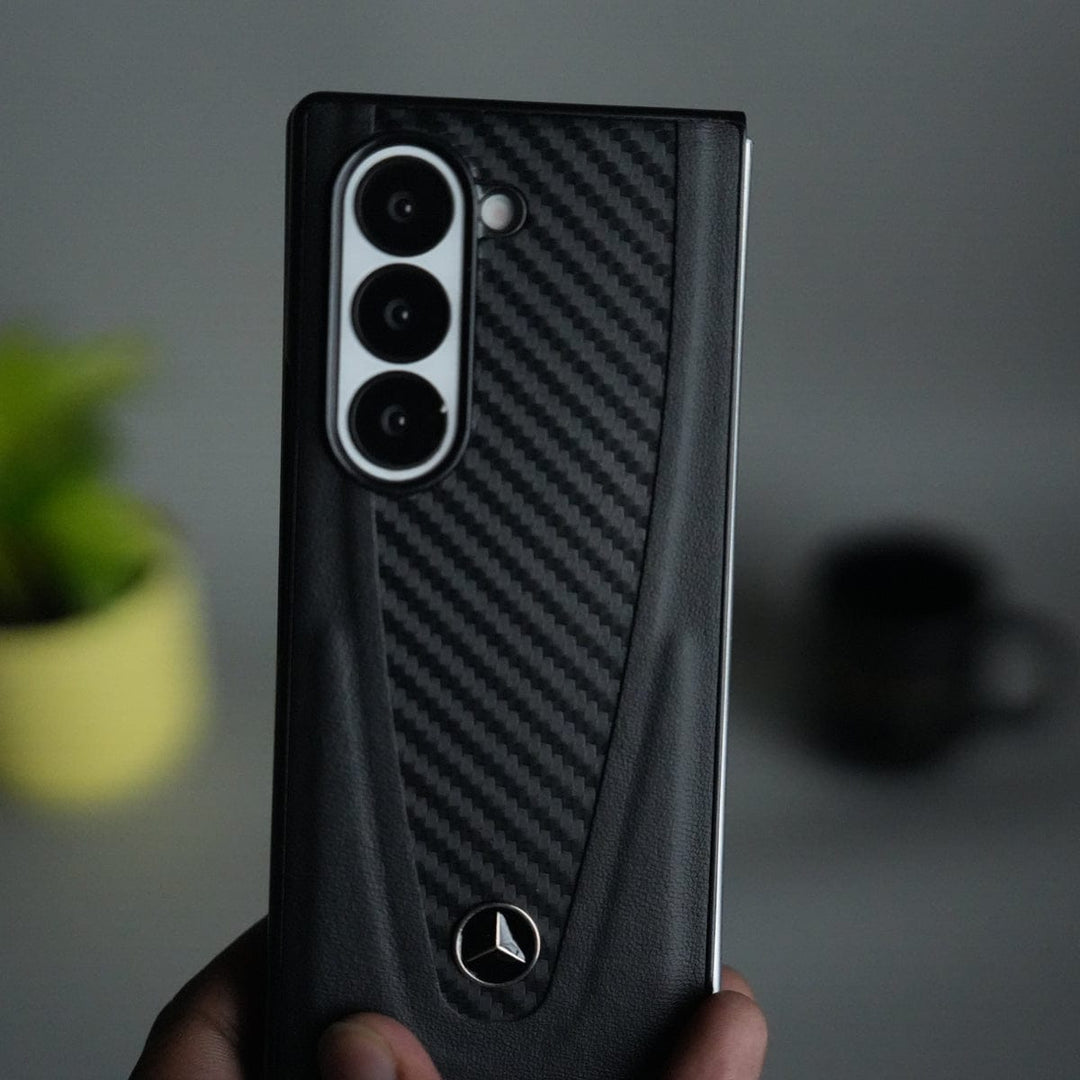 FRATO Fold 6 Collection Galaxy Z fold 6 Merc Carbon Pattern PU Leather Case Cover