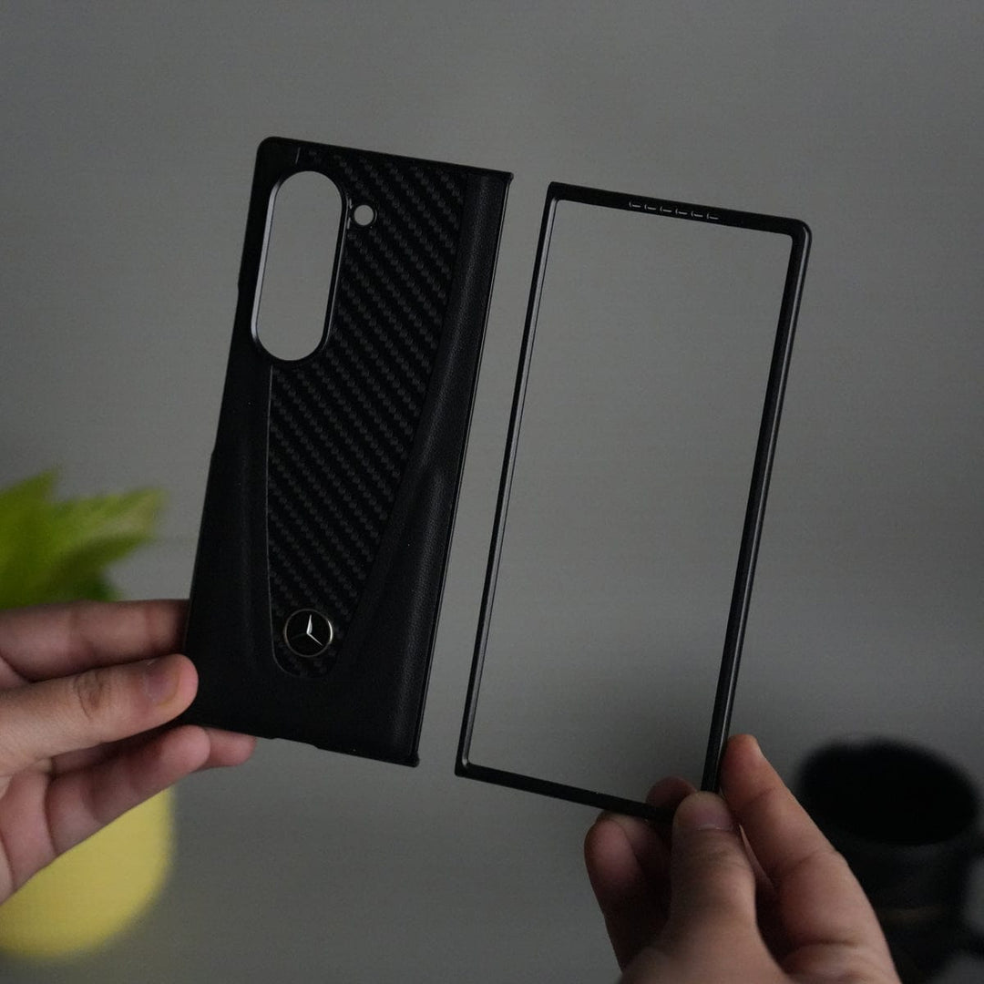 FRATO Fold 6 Collection Galaxy Z fold 6 Merc Carbon Pattern PU Leather Case Cover