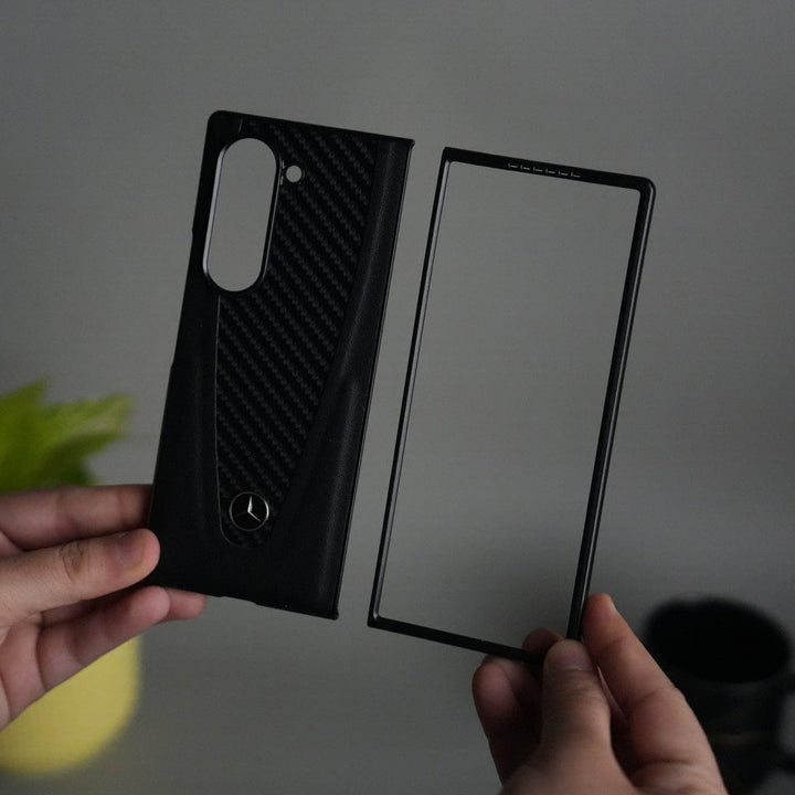 FRATO Fold 6 Collection Galaxy Z fold 6 Merc Carbon Pattern PU Leather Case Cover