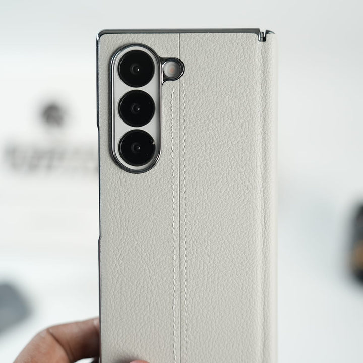 FRATO Fold 6 Collection Galaxy Z Fold 6 Premium Leather Middle Stitch Case | Slim Protective Cover