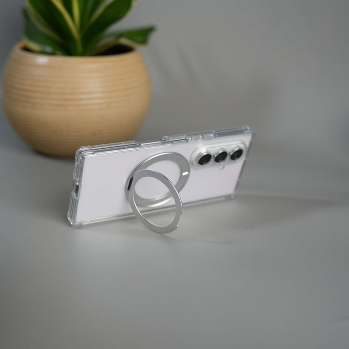 FRATO Fold 6 Collection Galaxy Z Fold 7 Transparent Case with Ring Stand | Clear Shockproof Cover