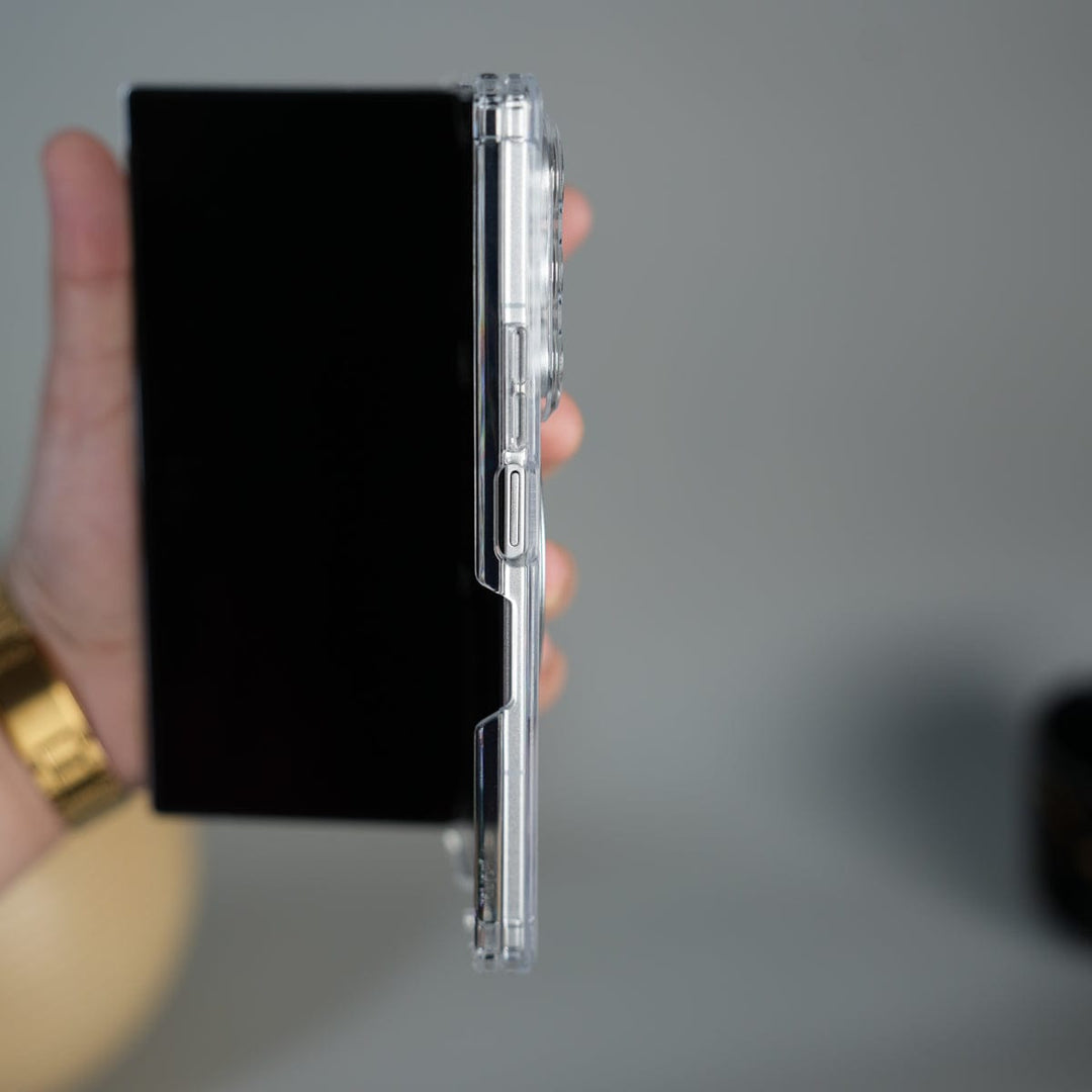 FRATO Fold 6 Collection Galaxy Z Fold 7 Transparent Case with Ring Stand | Clear Shockproof Cover