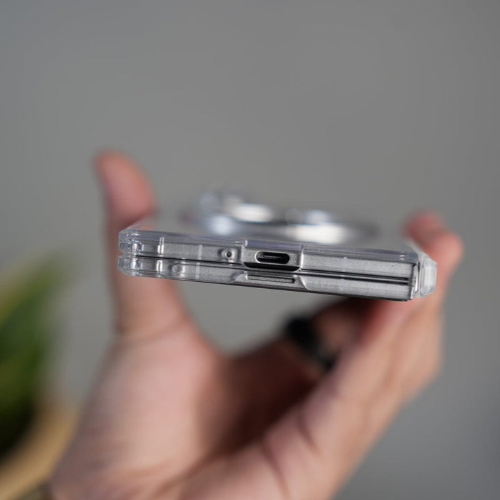 FRATO Fold 6 Collection Galaxy Z Fold 7 Transparent Case with Ring Stand | Clear Shockproof Cover