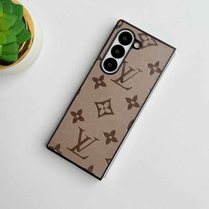 FRATO Fold 6 Collection Gray Samsung Galaxy Z Fold 6 Luxury PU Leather Fashion Brand Case Cover