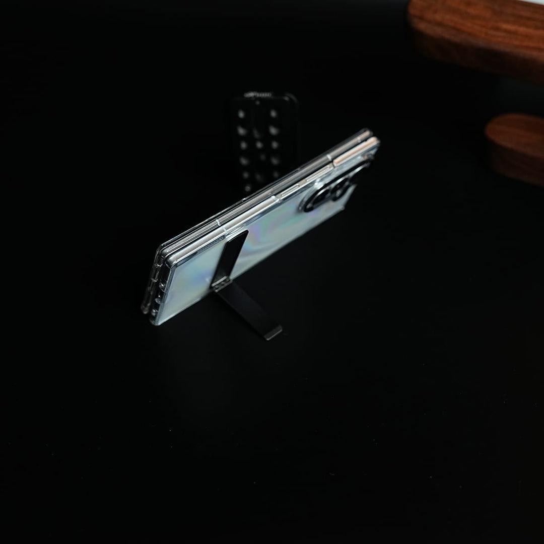 FRATO Fold 6 Collection Premium Clear Transparent Case for Galaxy Z Fold 6 | Metal Stand &amp; Camera Protection