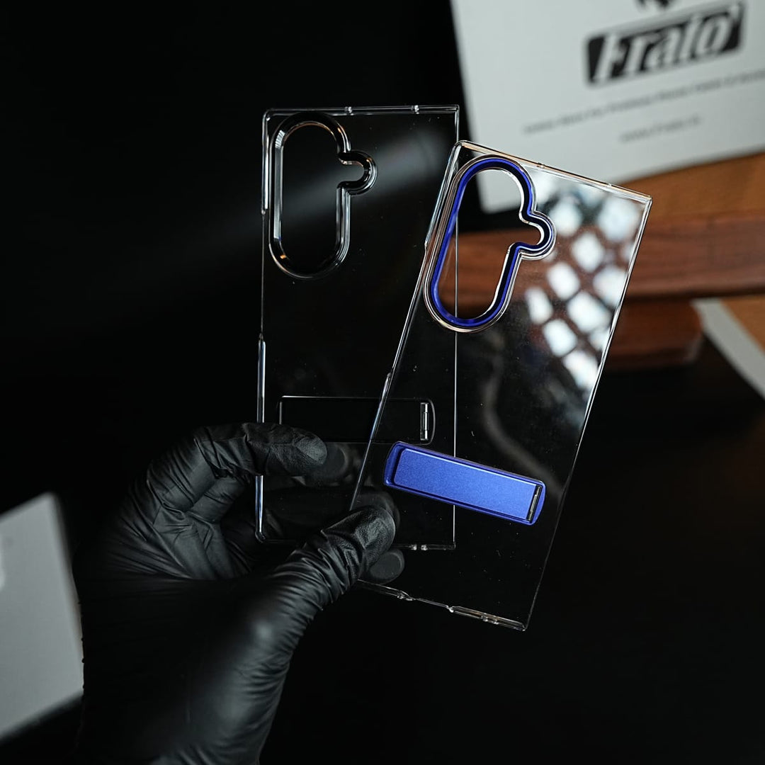 FRATO Fold 6 Collection Premium Clear Transparent Case for Galaxy Z Fold 6 | Metal Stand &amp; Camera Protection