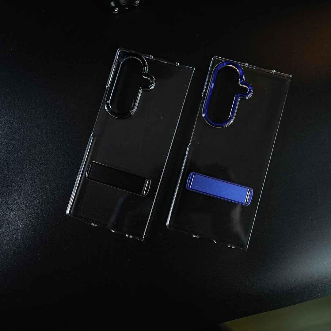 FRATO Fold 6 Collection Premium Clear Transparent Case for Galaxy Z Fold 6 | Metal Stand &amp; Camera Protection