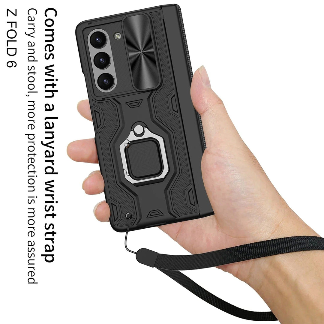 FRATO Fold 6 Collection Samsung Galaxy Z Fold 6 Armor Magnetic Hinge Camera Protection Pen Holder Stand With Film Cover