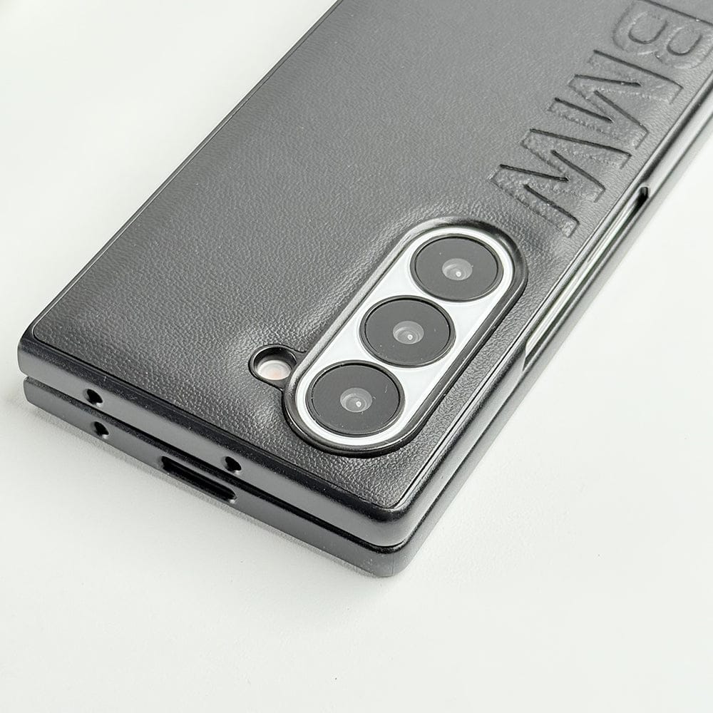 FRATO Fold 6 Collection Samsung Galaxy Z Fold 6 BMW Corner Logo Leather Case Cover