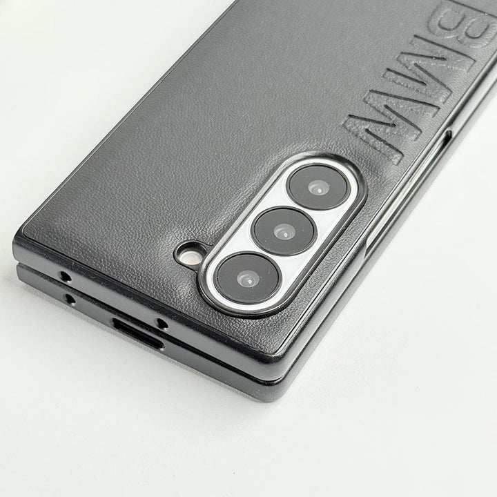 FRATO Fold 6 Collection Samsung Galaxy Z Fold 6 BMW Corner Logo Leather Case Cover