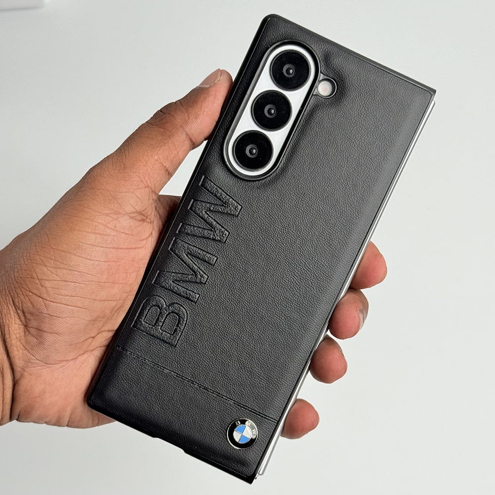FRATO Fold 6 Collection Samsung Galaxy Z Fold 6 BMW Corner Logo Leather Case Cover