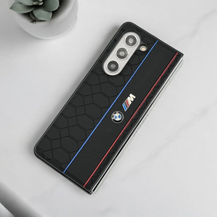 FRATO Fold 6 Collection Samsung Galaxy Z Fold 6 BMW &amp; M Performance Logo With Honeycomb Design Case Cover(Black)