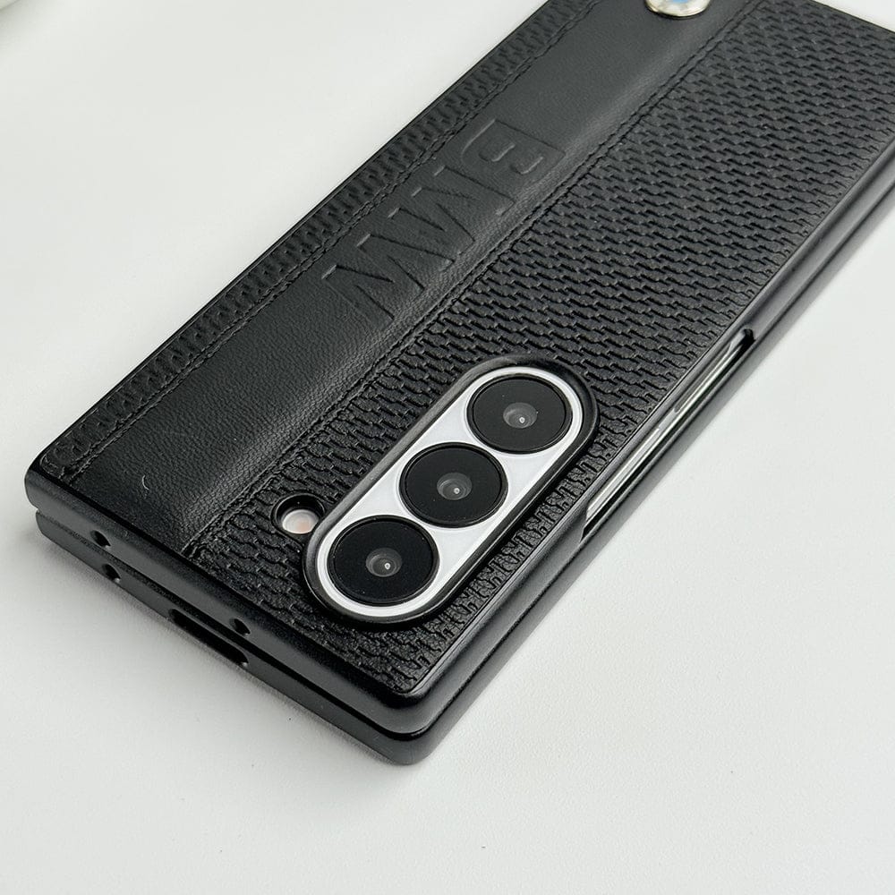FRATO Fold 6 Collection Samsung Galaxy Z Fold 6 BMW Strip Leather Logo Case Cover