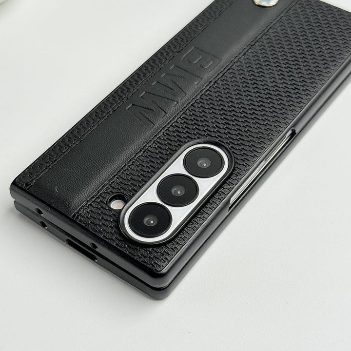 FRATO Fold 6 Collection Samsung Galaxy Z Fold 6 BMW Strip Leather Logo Case Cover