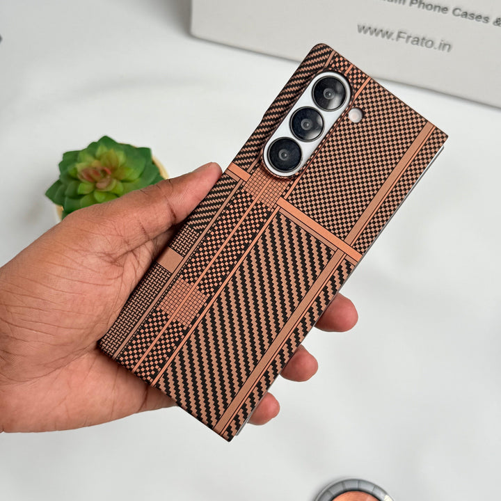 FRATO Fold 6 Collection Samsung Galaxy Z Fold 6 Carbon Fiber Texture Aramid Design Hard Pc MagSafe Case Cover