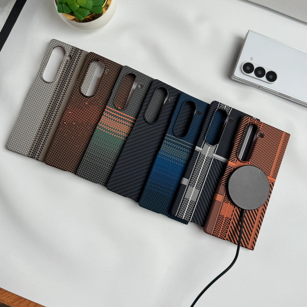 FRATO Fold 6 Collection Samsung Galaxy Z Fold 6 Carbon Fiber Texture Aramid Design Hard Pc MagSafe Case Cover