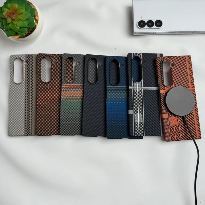 FRATO Fold 6 Collection Samsung Galaxy Z Fold 6 Carbon Fiber Texture Aramid Design Hard Pc MagSafe Case Cover