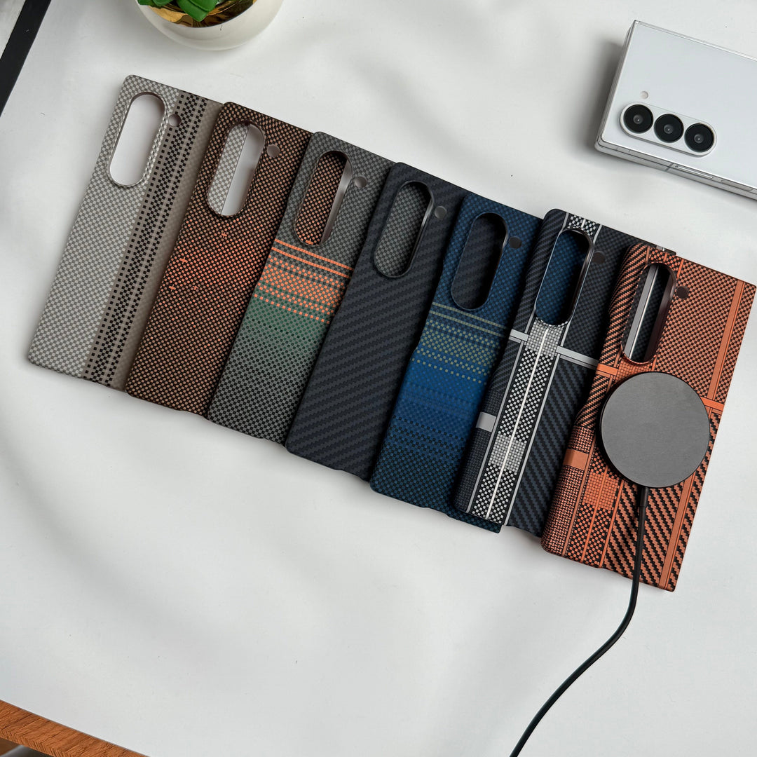 FRATO Fold 6 Collection Samsung Galaxy Z Fold 6 Carbon Fiber Texture Aramid Design Hard Pc MagSafe Case Cover