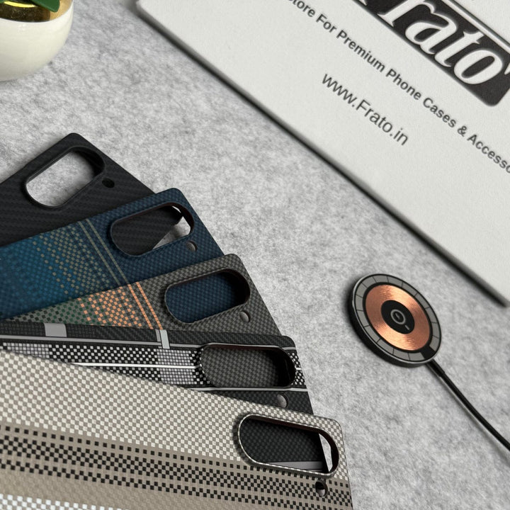 FRATO Fold 6 Collection Samsung Galaxy Z Fold 6 Carbon Fiber Texture Aramid Design Hard Pc MagSafe Case Cover