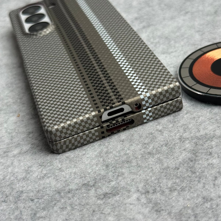 FRATO Fold 6 Collection Samsung Galaxy Z Fold 6 Carbon Fiber Texture Aramid Design Hard Pc MagSafe Case Cover