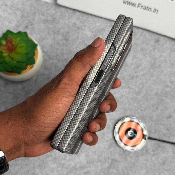 FRATO Fold 6 Collection Samsung Galaxy Z Fold 6 Carbon Fiber Texture Aramid Design Hard Pc MagSafe Case Cover