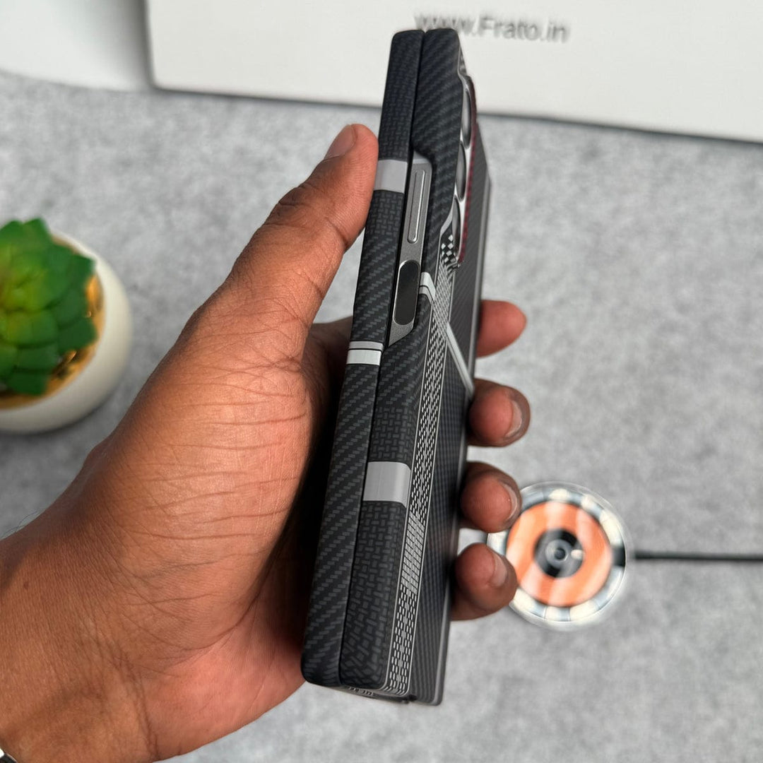 FRATO Fold 6 Collection Samsung Galaxy Z Fold 6 Carbon Fiber Texture Aramid Design Hard Pc MagSafe Case Cover
