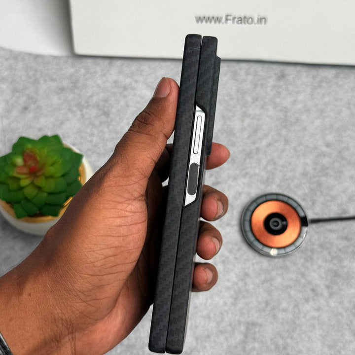 FRATO Fold 6 Collection Samsung Galaxy Z Fold 6 Carbon Fiber Texture Aramid Design Hard Pc MagSafe Case Cover