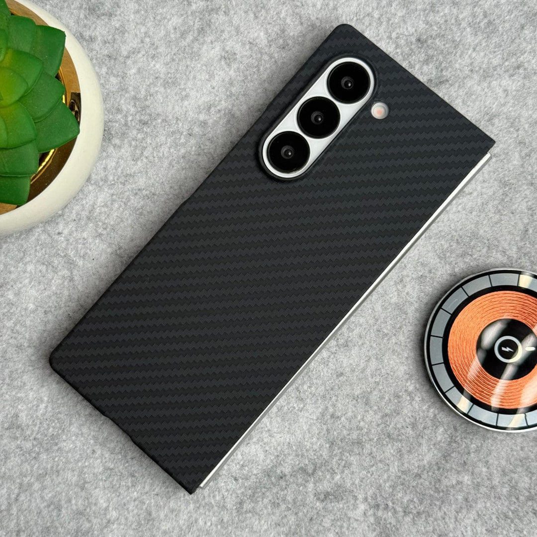 FRATO Fold 6 Collection Samsung Galaxy Z Fold 6 Carbon Fiber Texture Aramid Design Hard Pc MagSafe Case Cover