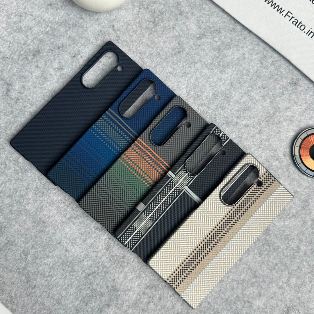 FRATO Fold 6 Collection Samsung Galaxy Z Fold 6 Carbon Fiber Texture Aramid Design Hard Pc MagSafe Case Cover