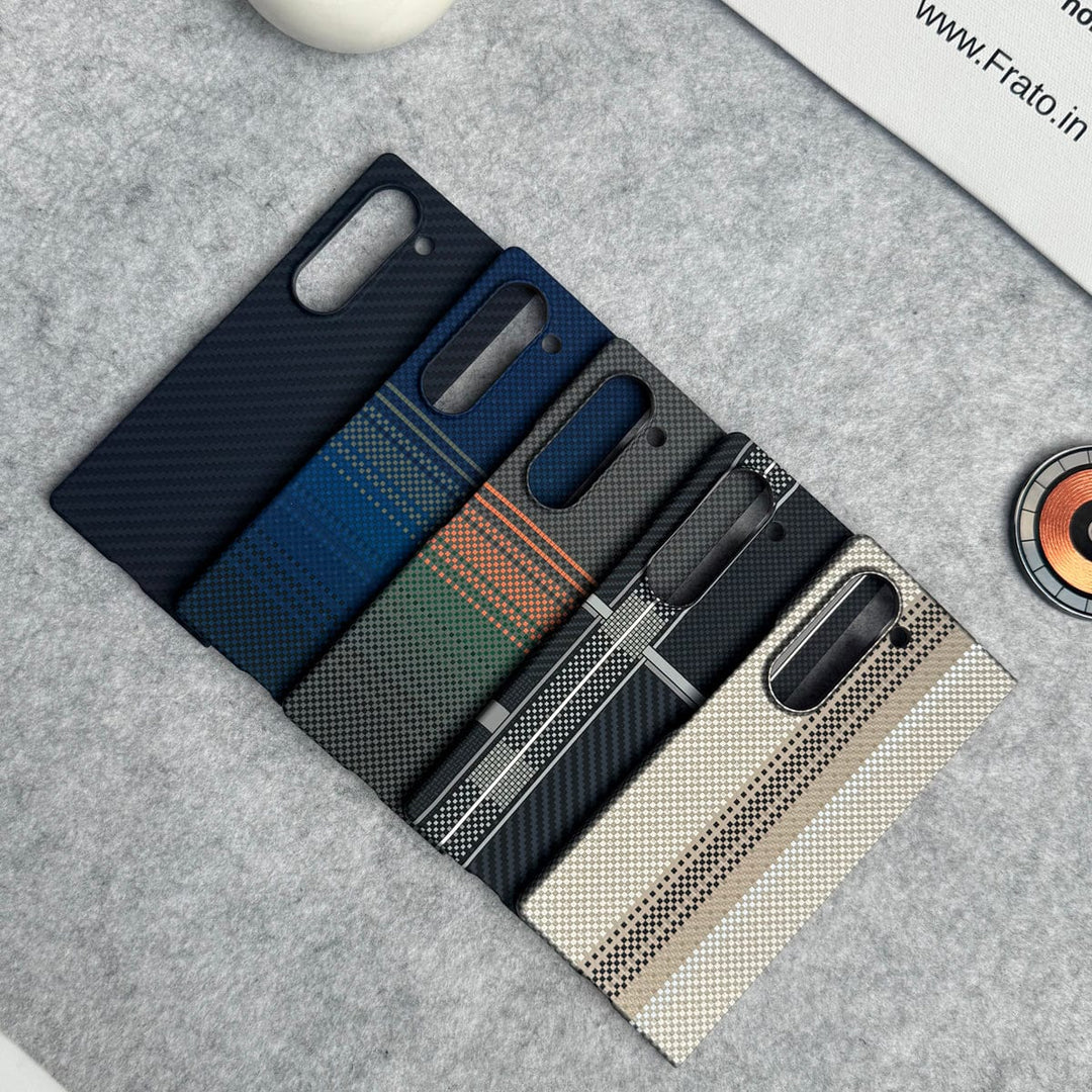 FRATO Fold 6 Collection Samsung Galaxy Z Fold 6 Carbon Fiber Texture Aramid Design Hard Pc MagSafe Case Cover