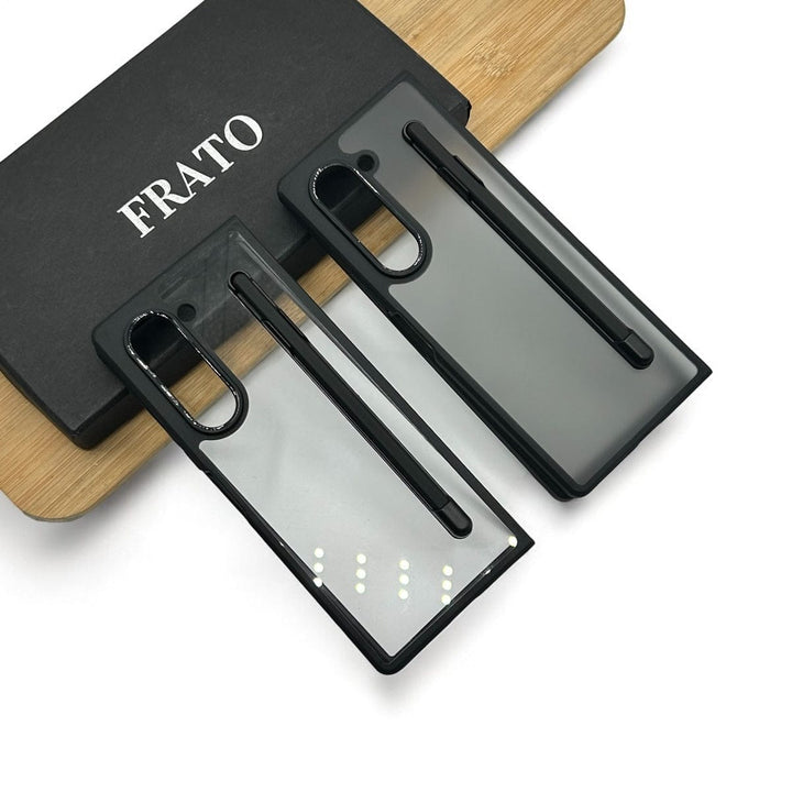 FRATO Fold 6 Collection Samsung Galaxy Z Fold 6 Clear Transparent Case With S-Pen Holder